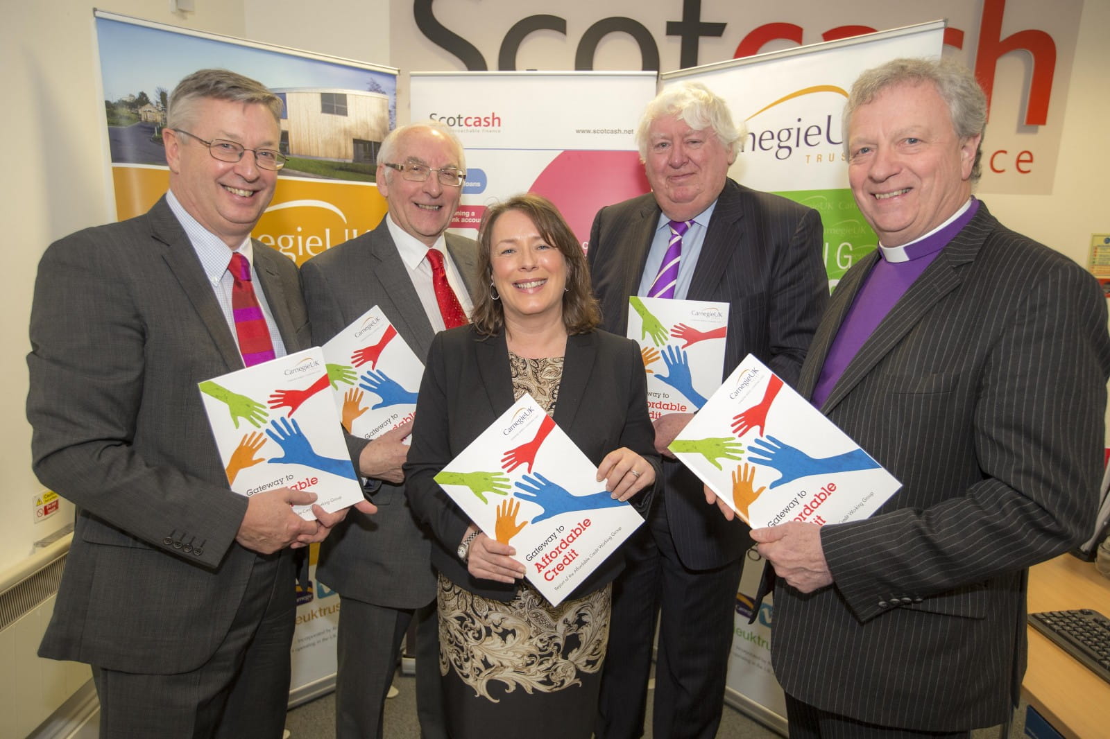 Sharon MacPherson with Very Rev John Chalmers  Angus Hogg and Jeremey Peat Affordable Credit