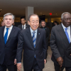 Gordon Brown Ban Ki-moon John Kufuor at UN